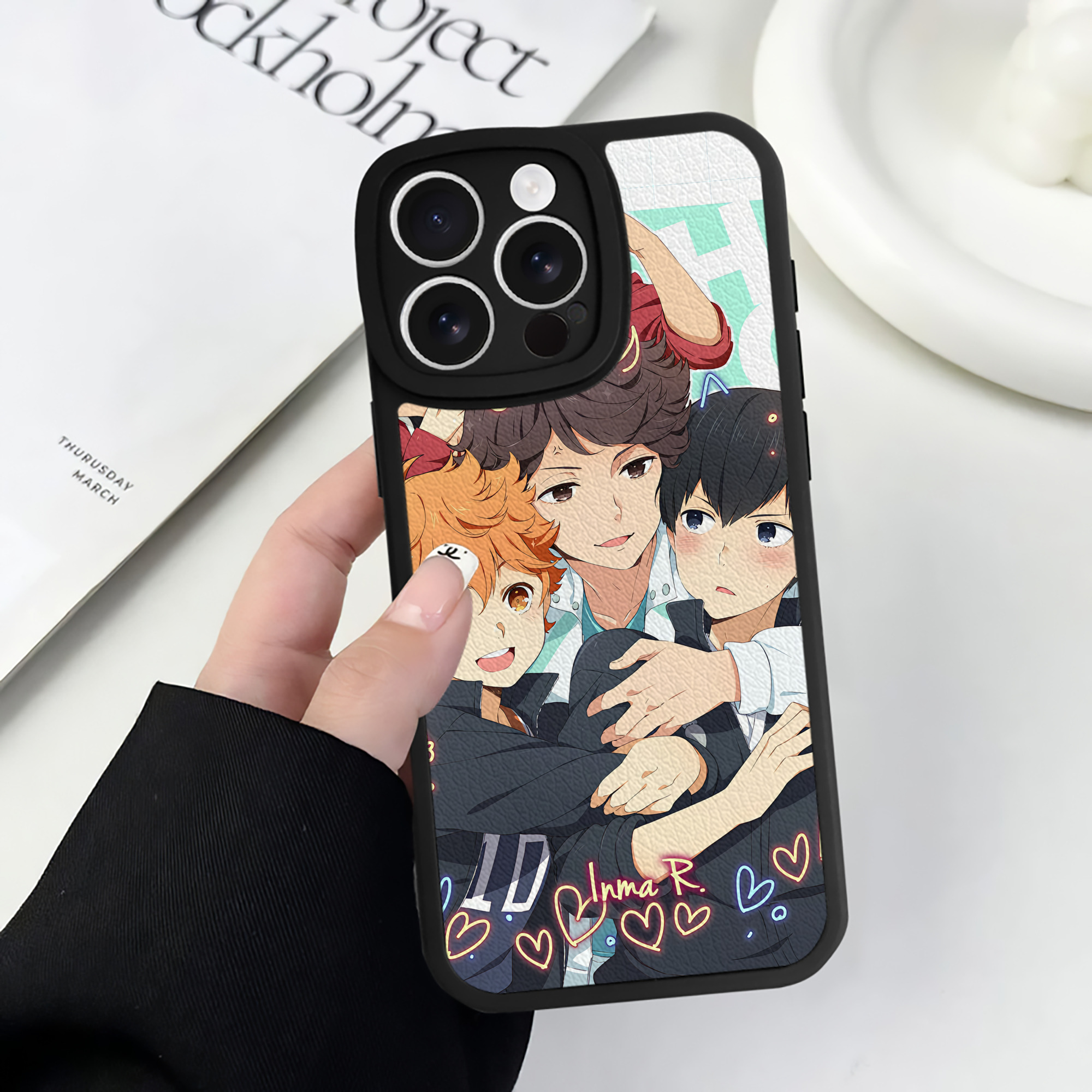 （画像用） ハイキュー!! Haikyu!! 【iPhone 16シリーズ対応】シリコンスマホケース（レザー調） 材質：シリコン